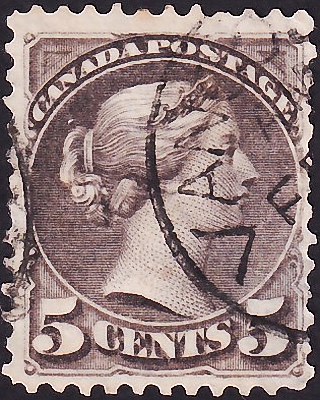 Канада 1889 год . Queen Victoria 5 с . Каталог 1,75 фунтов.